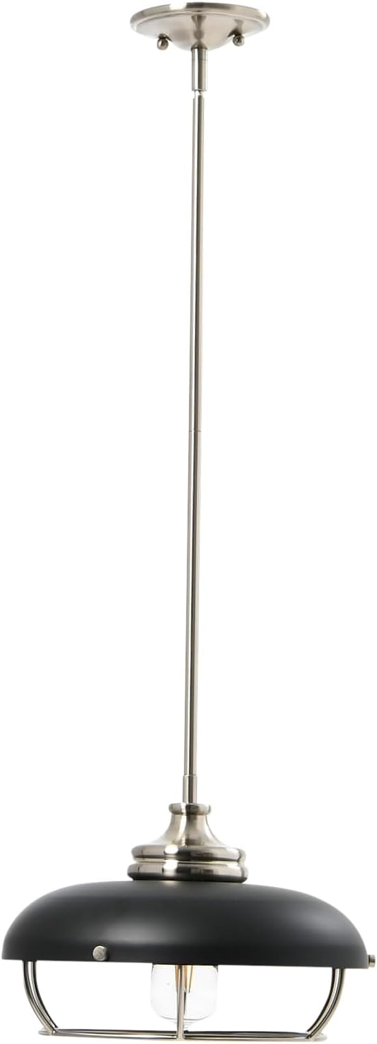 Presley - Caged Dome Metal Ceiling Light, Brushed Nickel and Matte Black