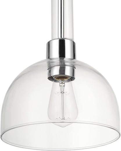 Globe Electric 60896 Tai 1-Light Pendant, Chrome, Clear Glass Shade, Bulb Not Included (Pack of 2)