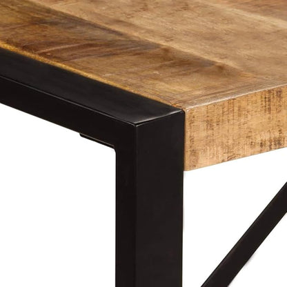 Solid Mango Wood Dining Table Large Industrial-Style Brown and Black Rectangular Seats 8 People for Dining Room Modern Home Furniture