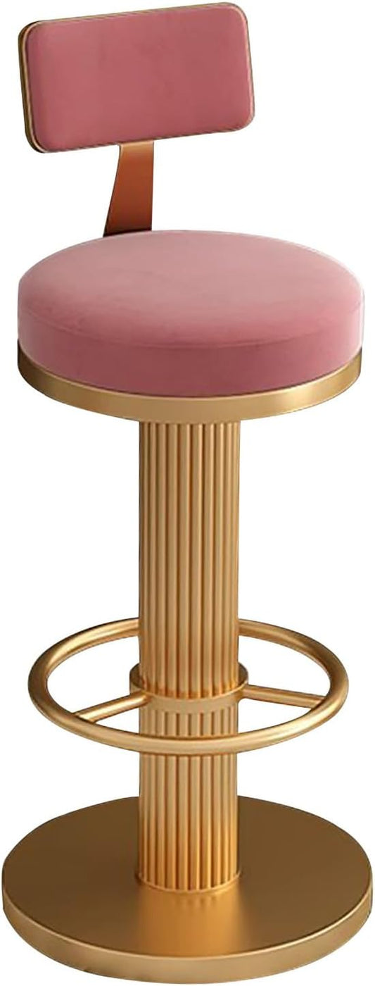 s, Adjustable Counter Height Chairs, Upholstered Chairs for Kitchen Island, Cafe, Pink,Pink-Sitting Height 6580cm