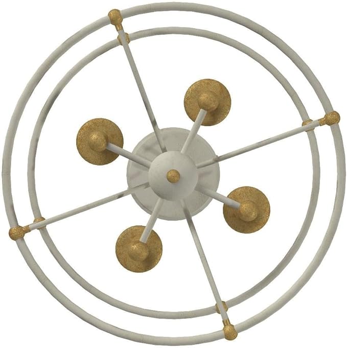 Minka Lavery 1049-701 Westchester County Semi-Flush, 4-Light, 240 Total Watts, 15.75-in H x 14.75-in W, Farm House White with Gilded Gold Leaf