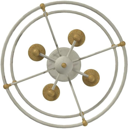 Minka Lavery 1049-701 Westchester County Semi-Flush, 4-Light, 240 Total Watts, 15.75-in H x 14.75-in W, Farm House White with Gilded Gold Leaf