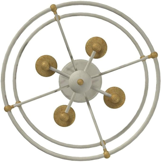 Minka Lavery 1049-701 Westchester County Semi-Flush, 4-Light, 240 Total Watts, 15.75-in H x 14.75-in W, Farm House White with Gilded Gold Leaf