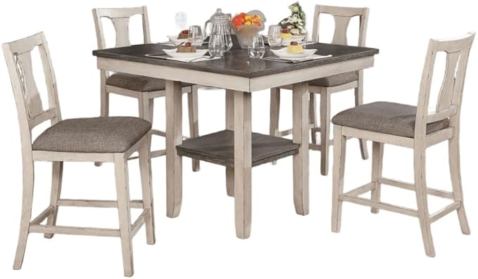 Counter Height Dining Set with Table and Chairs for Kitchen Island Seating