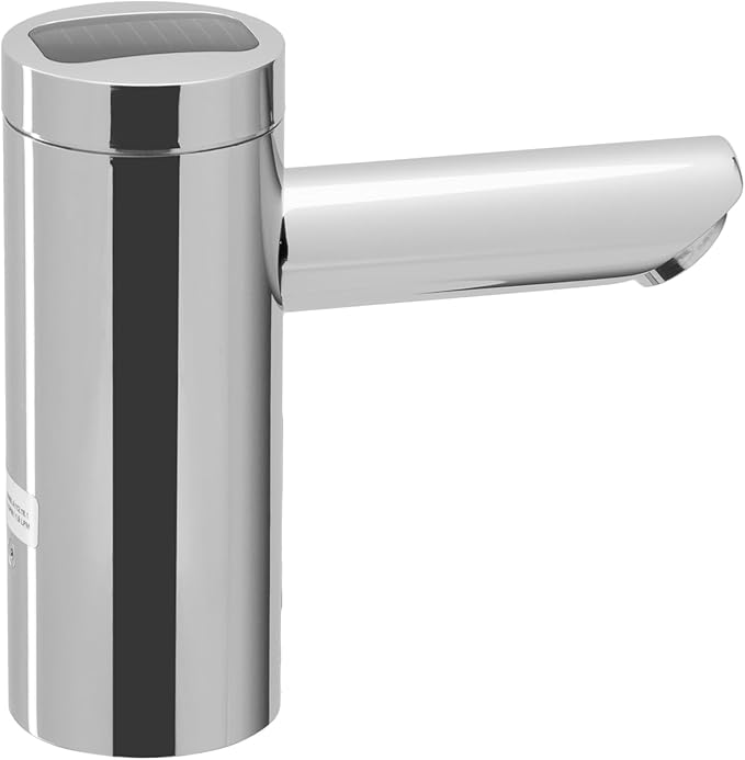 Sloan Optima EAF-275 Sensor Activated Solar Touch-Free Faucet, Commercial Grade with Mounting Hardware - 0.5GPM Solar Powered, Deck-Mounted Mid Body, Polished Chrome Finish, 3335016