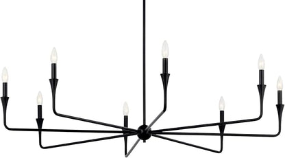 Kichler Alvaro 8-Light Chandelier, Soft Modern Light in Black, for Great Room or Large Living or Dining Room (23.25" x 50"), 52691BK