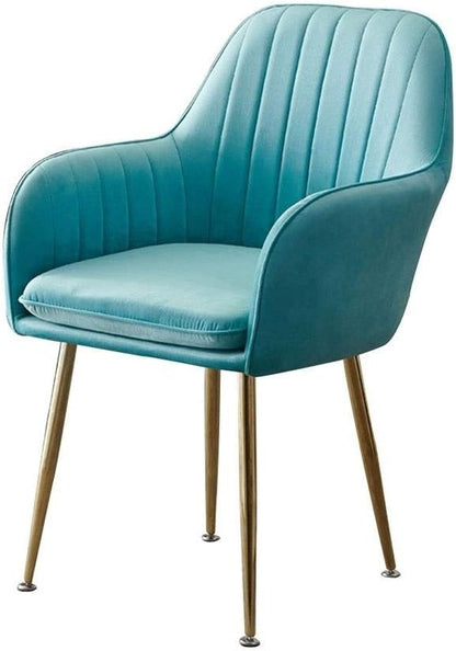 Kitchen Islands Stools Soft Velvet Dining Chair,Cafe Milk Tea Dessert Shop Small Apartment Lounge Chairs (Sky Blue)