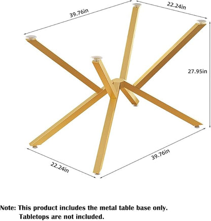 30 Inch Metal Table Base for Dining Room, Heavy Duty Table Legs for Glass, Marble, and Wood Tops, Furniture Legs for Home,Kitchen,Office (Gold)