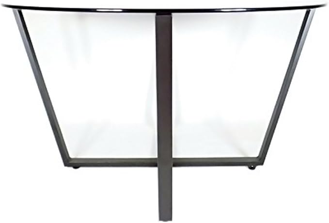 Mango Steam Round Metro Glass Coffee Table for Living Room & Dining Room - Clear Top/Black Base