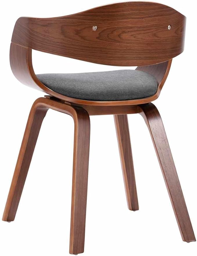 Scandinavian Dining Chair Set of 2, Gray Fabric Seat & Bentwood Frame, 18.2" Legs, 15.4" Seat Depth, 242.5 lb Capacity, Modern Accent Chairs for Dining Room, Kitchen, Living Room