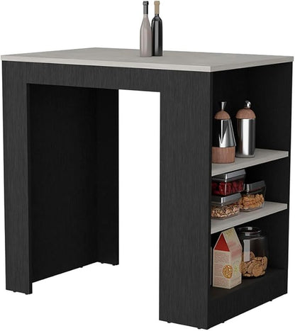 GOWE Portree Kitchen Island with 3-Side Shelves