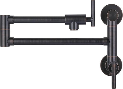 Pot Filler Oil Rubbed Bronze: WOWOW Solid Brass Pot Filler Faucet Two Attachment Single Hole Wall Mounted Stove Faucet with Double Joint Swing Arms