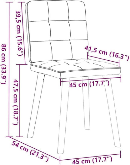 Modern Dining Chairs Set of 2 Dark Gray Fabric Upholstered Accent Chairs with Metal Wood Frame for Kitchen Living Room Vanity