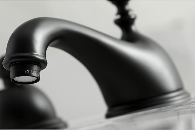 Kingston Brass KS3960PX Restoration Widespread Bathroom Faucet, Matte Black, 6.5 x 3.5 x 3.06