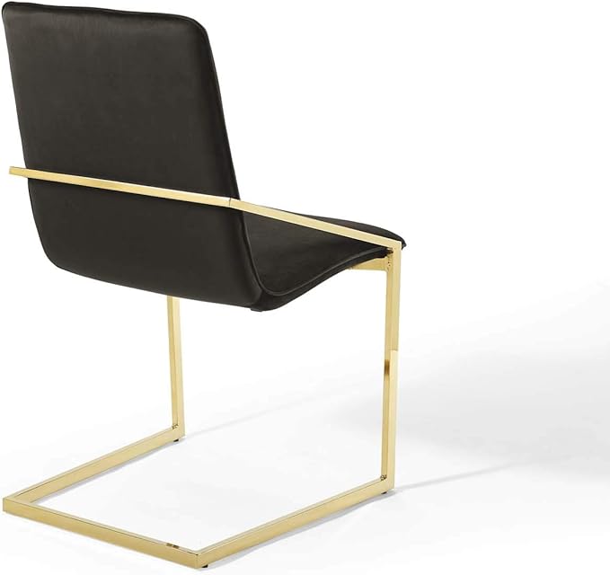 Modway Pitch Performance Velvet Dining Armchair, Gold Black 21.5 x 19.5 x 35.5