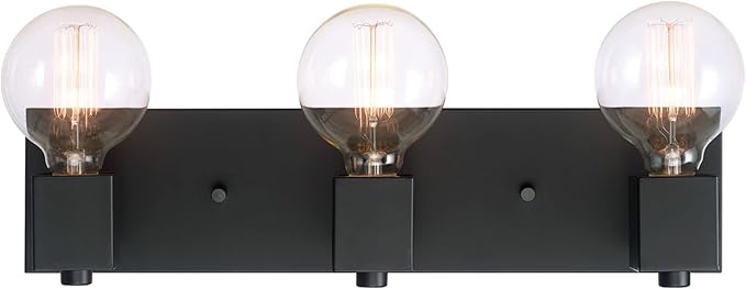 GLOBE Electric 63000005 18" 3-Light Vanity Light, Matte Black