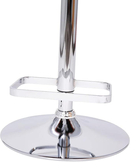 Flash Furniture Erik Comfortable & Stylish Contemporary Barstool with Rounded Mid-Back and Foot Rest, Adjustable Height - Cognac Vinyl with Chrome Base