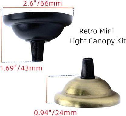 4Pcs Retro Mini Light Canopy Kit Diameter 2.6"/66mm,Black Ceiling Plate Chassis Base Pendant Light Accessories