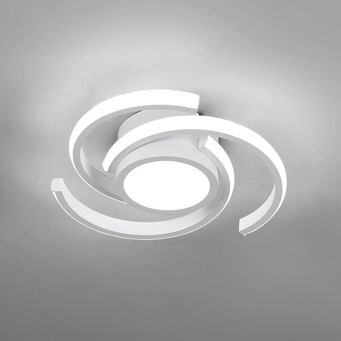 ADISUN LED Modern Ceiling Light,6000K Semi Flush Mount Ceiling Light Fixture,Unique White Ceiling Lights Fixtures for Living Room Bedroom Corridor Aisle Hallway Indoor Ceiling Lamp (D11 in*H3.9 in)