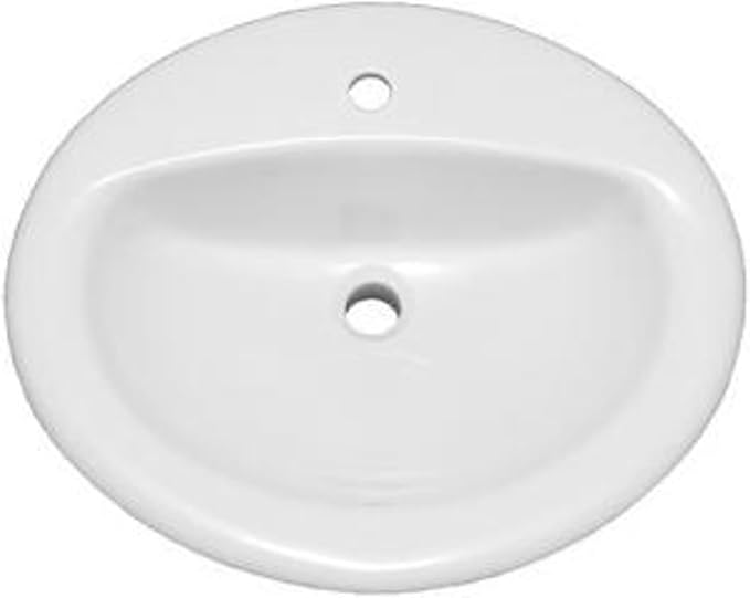 PROFLO PF20171 Rockaway 20-1/2" Oval Vitreous China Drop In Bathroom Sink with Overflow and 1 Faucet Hole at 0" Centers - White