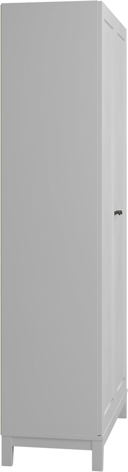 Prepac Yaletown 72" Tall Storage Cabinet with Wood Legs, Pantry Cabinet with 3 Adjustable Shelves, Bathroom, Kitchen and Home Organization in White, 16" D x 32" W x 72" H