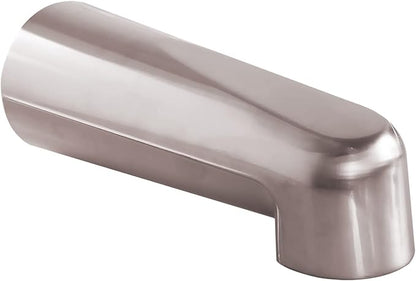 SENTO Slip On Gold Universal Heavy Durable Metal Bathroom Tub Spout Without Diverter, Heavy Duty Metal Bathtub Faucet Without Shower Diverter - 7 Inches 1/2" Copper Pipe, Satin Nickel
