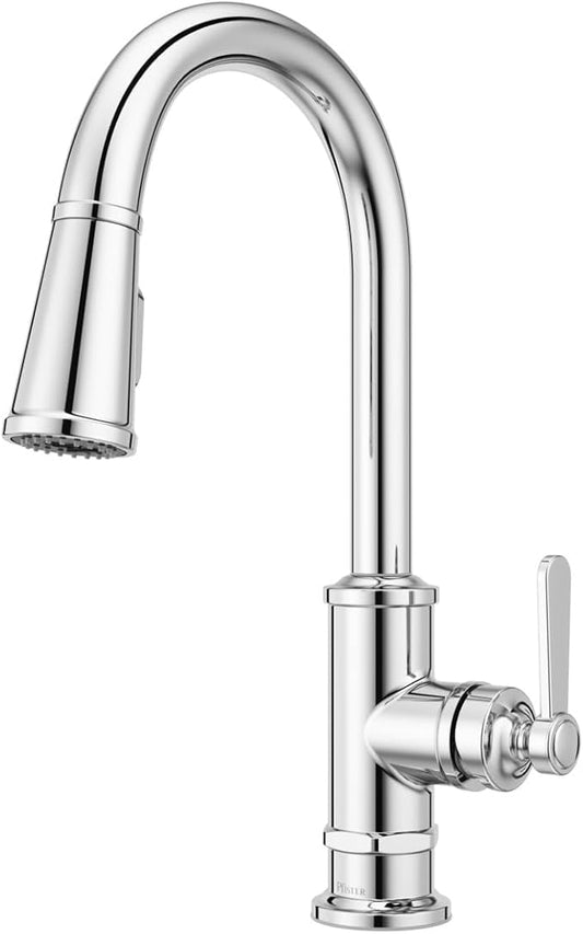 Pfister, GT529-TDC, Port Haven 1.8 GPM Deck Mounted Pull Down Kitchen Faucet, Polished Chrome