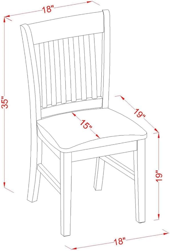 East West Furniture NFC-OAK-C Norfolk Kitchen Dining Chairs - Linen Fabric Upholstered Wood Chairs, Set of 2, Oak