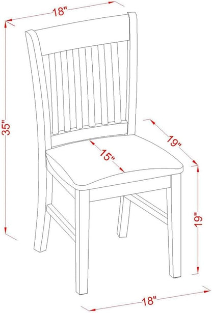 East West Furniture NFC-OAK-C Norfolk Kitchen Dining Chairs - Linen Fabric Upholstered Wood Chairs, Set of 2, Oak