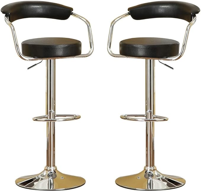 Modern Dining Chairs Set of 2 - Adjustable Swivel Kitchen Island Stools with Sturdy Natural Design, Versatile Use for Comfortable Seating, Stylish Simple Construction,Black-Fabric-Classic