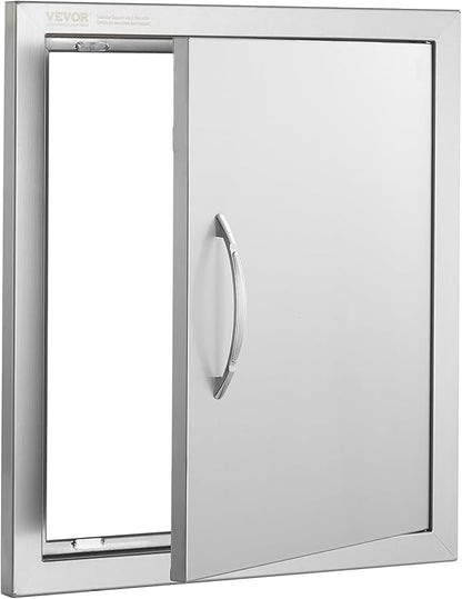 VEVOR BBQ Access Door - 18W x 20H Inch Stainless Steel Vertical Door for Grilling Station