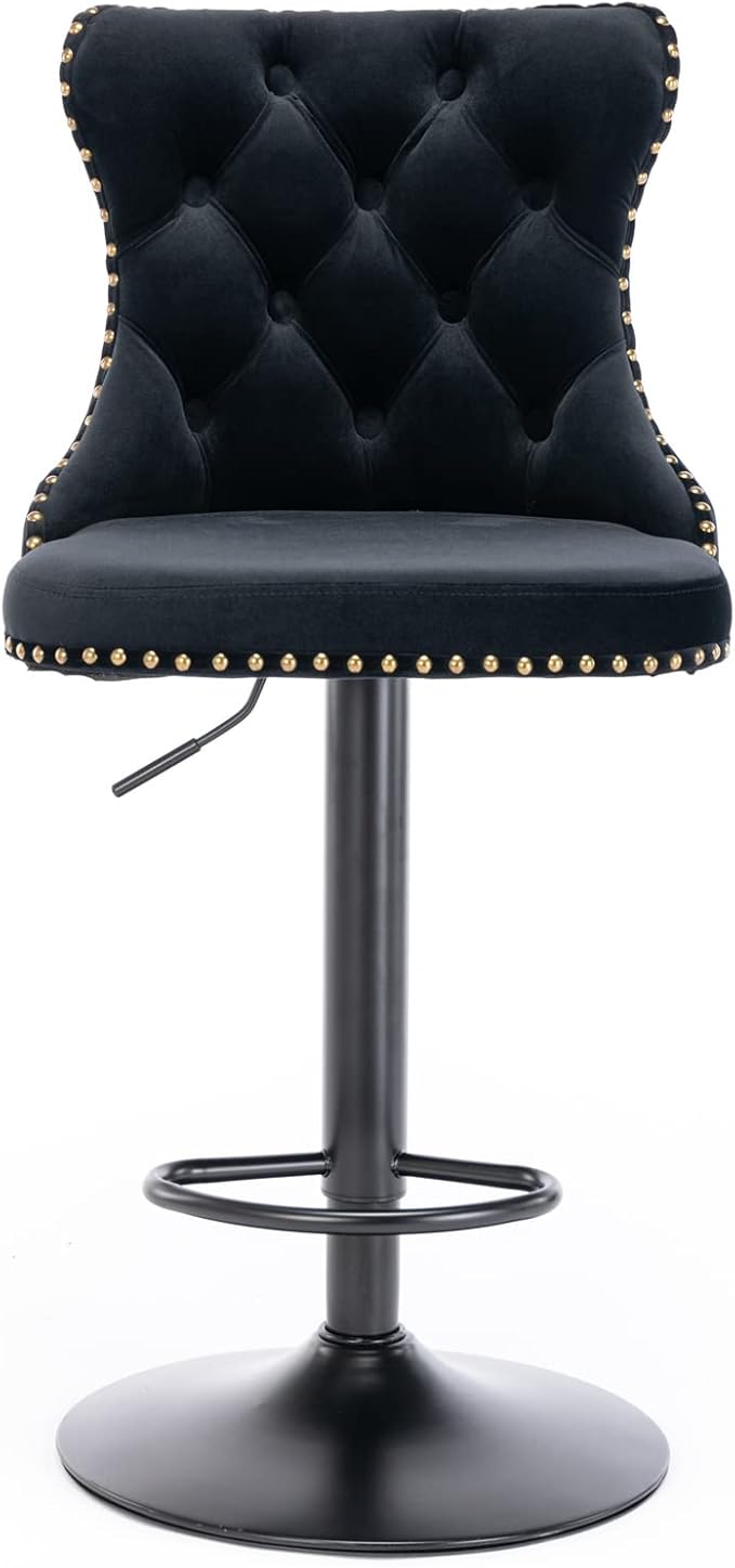 Modern Dining Chair with Back, Sturdy Stable Kitchen Side Chair Set for Home Pub Restaurant Living Room and Kitchen Island, Easy Assembly Mid-Century Luxury Furniture,Black-Foam-2PC