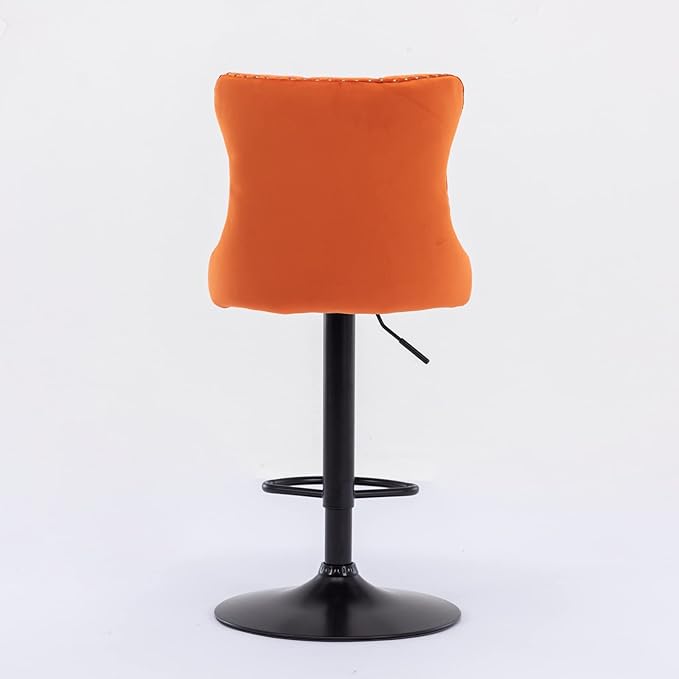 Modern Dining Chair with Back, Sturdy Stable Kitchen Side Chair Set for Home Pub Restaurant Living Room and Kitchen Island, Easy Assembly Mid-Century Luxury Furniture,Orange-Foam-setof2