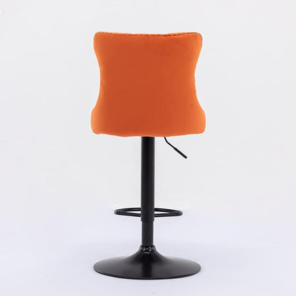 Modern Dining Chair with Back, Sturdy Stable Kitchen Side Chair Set for Home Pub Restaurant Living Room and Kitchen Island, Easy Assembly Mid-Century Luxury Furniture,Orange-Foam-setof2
