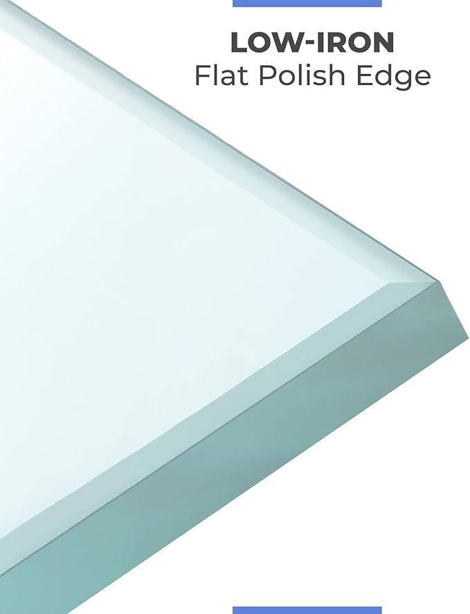 Ultra Clear Glass Table Top 36x60 Inch Rectangle - Low Iron Tempered Glass 1/4 Inch Flat Polished - Replacement for Dining Patio End Tables - Durable Table Protector