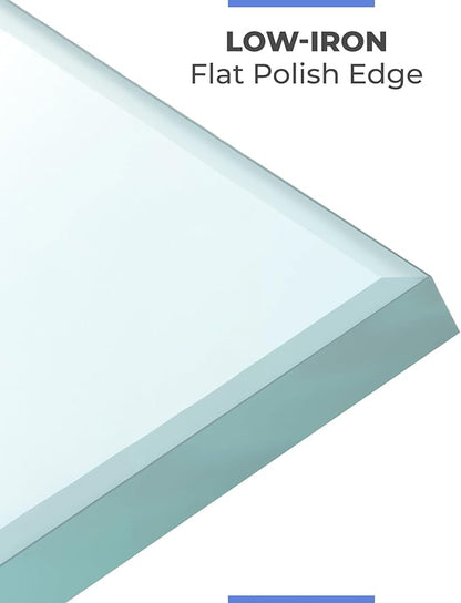Ultra Clear Glass Table Top 36x60 Inch Rectangle - Low Iron Tempered Glass 1/4 Inch Flat Polished - Replacement for Dining Patio End Tables - Durable Table Protector