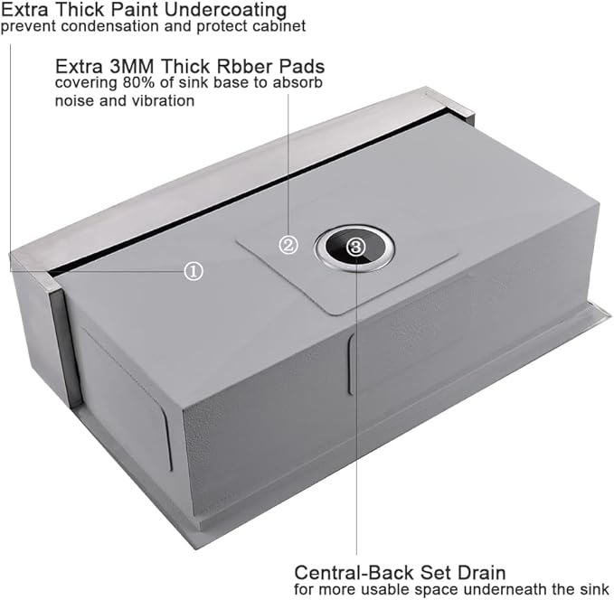 33Inch Farmhouse Sink Workstation -VOKIM 33"x22" Apron Front Kitchen Sink Single Bowl 16 Gauge Stainless Steel Kitchen Farm Kitchen Sinks with Accessories