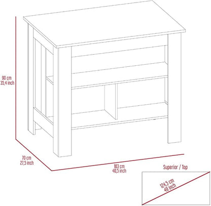 GOWE White and Onyx 2-Piece Kitchen Set, Kitchen Island and Pantry Cabinet