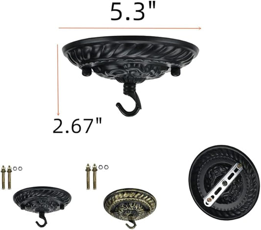 5 Inches Retro Style Steel Light Canopy Kit,Ceiling Plate Light Fixture Canopy for Pendant Light,Retro Gold