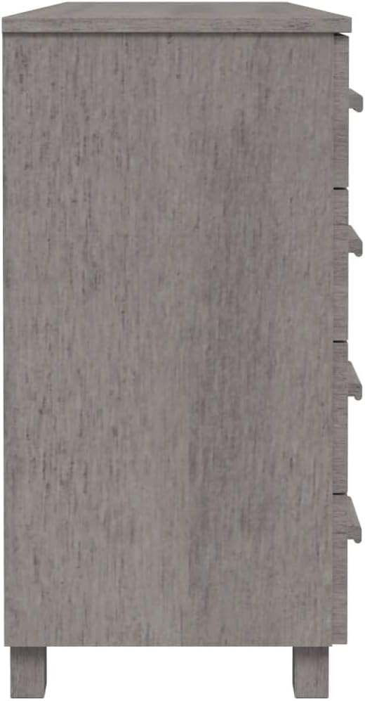 Light Grey Solid Pine Wood Sideboard, 44.5" Modern Buffet Cabinet with 2 Doors and 4 Drawers, Living Room Storage Furniture Kitchen Furnitur