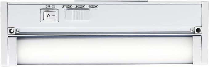 LEDVANCE 12" LED Undercabint Light, 9W, 3 CCT Select 2700/3000/4000K, 80 CRI, Linkable, 600 LMS, Accessories Included - 1 Pack (62441)