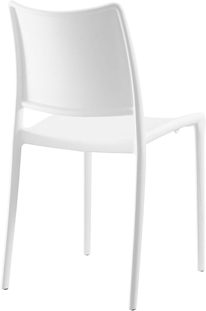 Modway MO- Hipster Contemporary Modern Molded Plastic Stacking, Dining Chair, White