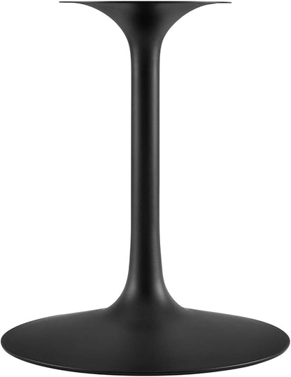 Modway Lippa 47" Round Wood Dining Table, White Top, Black Base