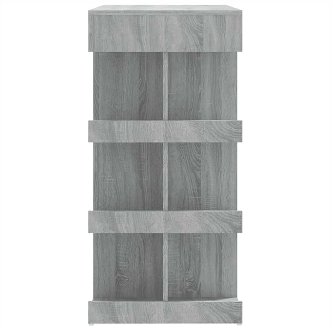 Wall-Mounted Bar Table with Storage Racks in Grey Sonoma Finish, Engineered Wood Construction, 39.4 x 19.7 Inches, Includes Footrest for Comfort, Perfect for Dining