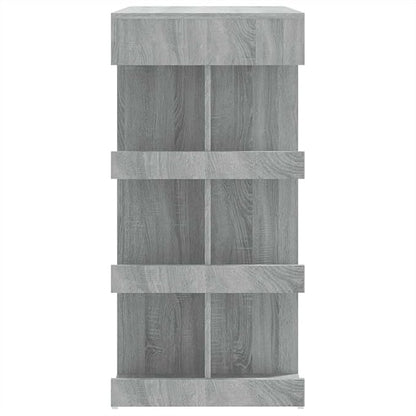 Wall-Mounted Grey Sonoma Bar Table with Storage Racks, Engineered Wood 39.4 x 19.7 Inches, Modern Minimalist Design for Dining or Entertainment Area, Includes Footrest