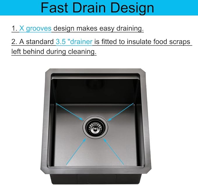 Black Undermount Bar Sink, 12 x 15 Inch Black Stainless Steel Undermount Small Basin Wet Bar Single Bowl RV Kitchen Sink with Cutting Board
