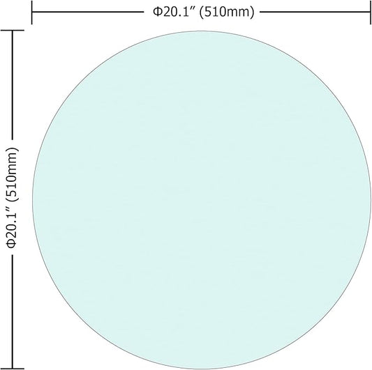 20" Round Glass Table Top - 1/4" Thick Flat Polished Edge Tempered Glass, Replacement Glass Table Top for Kitchen/Patio Table