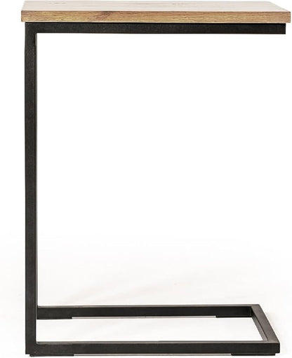 Wycian Sofa Side End Table, Brown Island Table for Kitchen Metal Living Room Bedroom Dining Rooms Garden 1PC