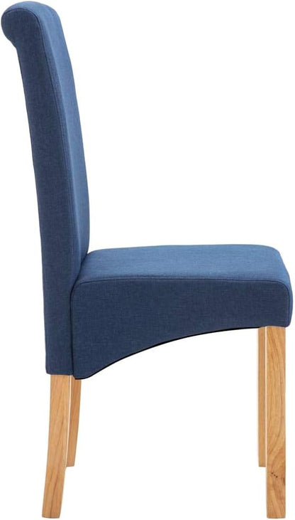 Modern Dining Chairs Set of 4 Blue Fabric Upholstered Wooden Frame Accent Chairs for Dining Room Kitchen Living Room Farmhouse Furniture