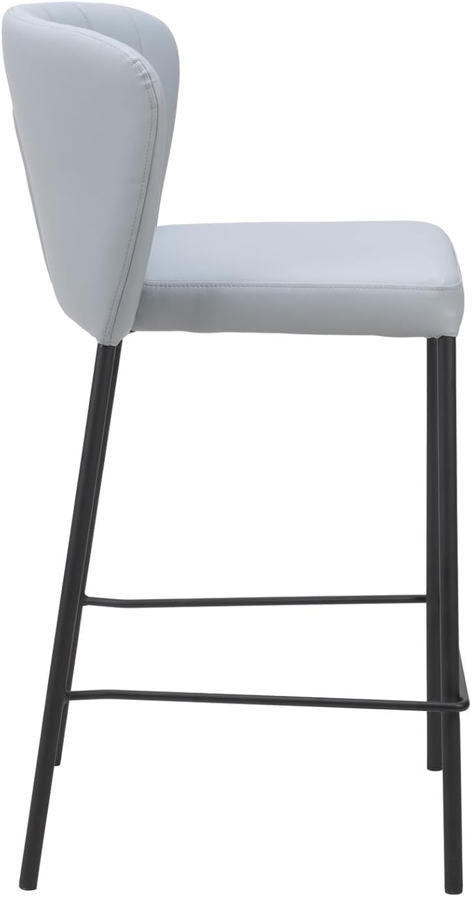 HomeStock Counter Stools Set of 2 - Gray Stackable Bar Stools for Kitchen Island